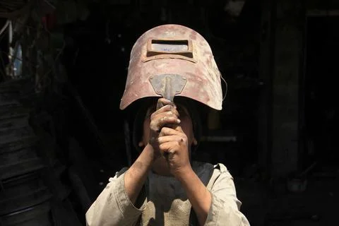 Partial annular solar eclipse seen from Afghanistan, Ghazni - 21 Jun 2020 Stock Photos