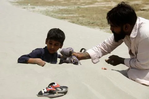 Partial annular solar eclipse seen from Pakistan, Hyderabad - 21 Jun 2020 Stock Photos