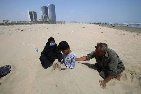 Partial annular solar eclipse seen from Pakistan, Karachi - 10 Jun 2021 Stock Photos