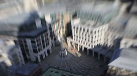 A partial blur aerial view of The Monument in London Video stock 50608540