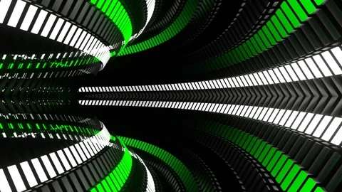 Partial Circular Moving Green and White Neon Lines Background VJ Loop in 4K Stock Footage 266023489