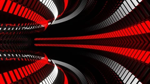 Partial Circular Moving Red and White Neon Lines Background VJ Loop in 4K Video stock 266025005
