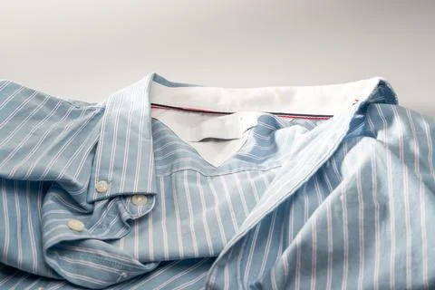 Partial closeup of a light blue striped shirt Stock-Fotos