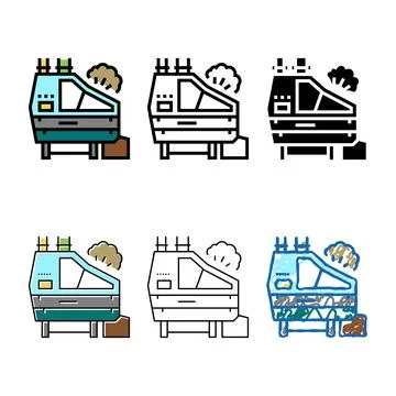 Partial de-stoner machine factory minimal color icon vector Stock Illustration