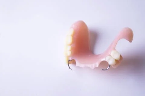 Partial denture of an elderly mouth Stock Photos