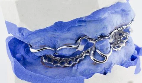 A partial denture on white background Stock-Fotos