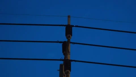 Partial discharge spark on high voltage overhead power line cover tie wire. Stock Footage 338175266