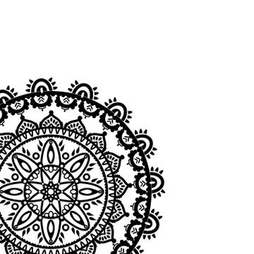 Partial Dreamcatcher mandala on white background Stock Illustration