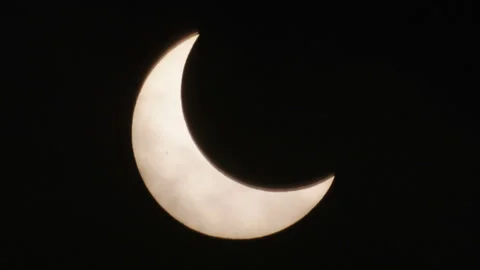 Partial Eclipse of the Annular Solar Eclipse Stock Footage 332802241