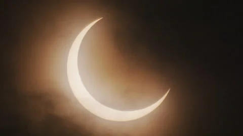 Partial Eclipse of the Annular Solar Eclipse Video stock 332802279
