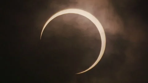Partial Eclipse of the Annular Solar Eclipse Stock Footage 332802386