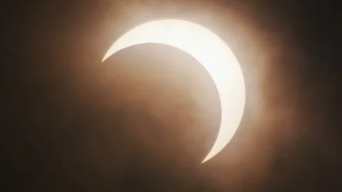 Partial Eclipse of the Annular Solar Eclipse Stock Footage 332802417
