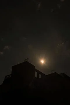 Partial eclipse,  Annular Solar Eclipse , Taipei, Taiwan Stock Photos