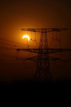 Partial eclipse in Beijing on January 15, 2010 Stock Photos