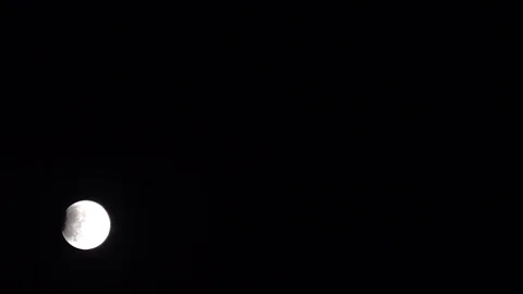 Partial eclipse full moon jul16 2019 Vídeo Stock 112483484