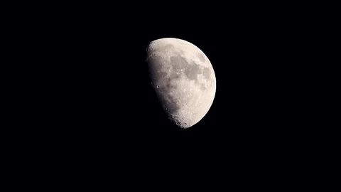 Partial Eclipse of the Moon in Black Night Stock Footage 332911902
