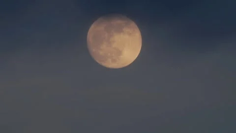 Partial Eclipse of the Moon in Black Night Stock Footage 332911912