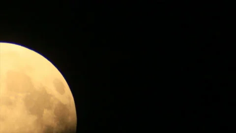 Partial eclipse moon Stock Footage 134489986
