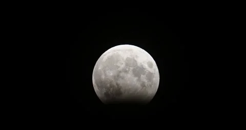 A partial eclipse of the moon over Loch Carron, Scotland, UK. Stock Footage 256167237