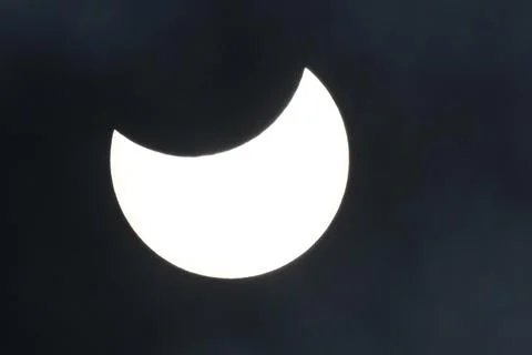 Partial Eclipse in Poland, Blazowa - 25 Oct 2022 Stock Photos