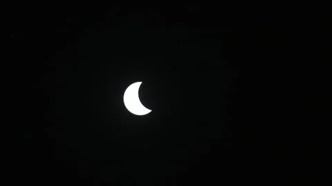 Partial eclipse South Florida 400mm 2024 Stock Footage 272708872