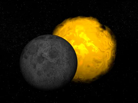 Partial eclipse of the Sun. Stock Illustration