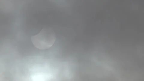 Partial eclipse of the Sun seen in UK Stock Footage 219857102