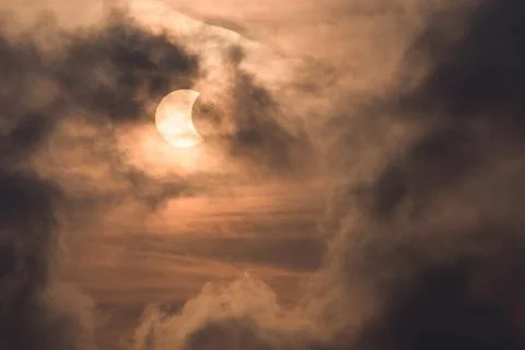 Partial eclipse in Thailand Fotos Stock