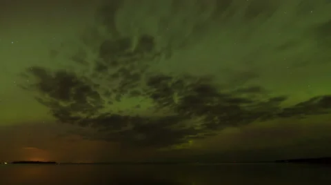 Partial Eclipsed Aurora Stock Footage 54714083