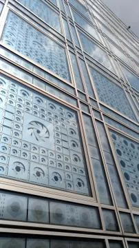 Partial façade texture of Arab World Institute Building in Paris, France. 写真素材