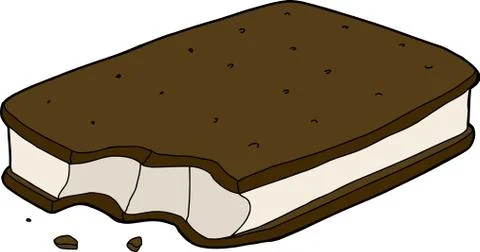 Partial ice cream sandwich Stock Illustration