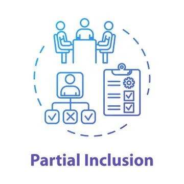Partial inclusion concept icon. University teaching. Special studying program Stock Illustration