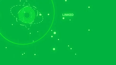 Partial left ring appearing on transparent bg, neon-green node shifting, Stock Footage 329548380