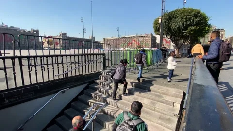 Partial lockdown in the city centre of Mexico City, Mexico, 4K Stock Footage 146098974