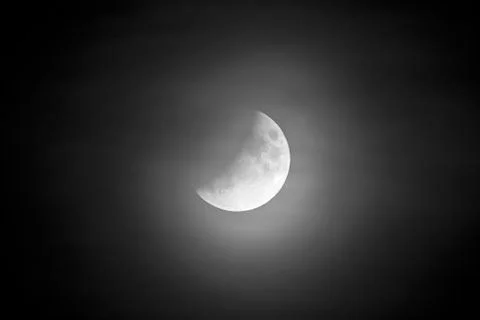 Partial lunar eclipse on 16072019 Location Stuttgart Baden Wuerttemberg Stock Photos