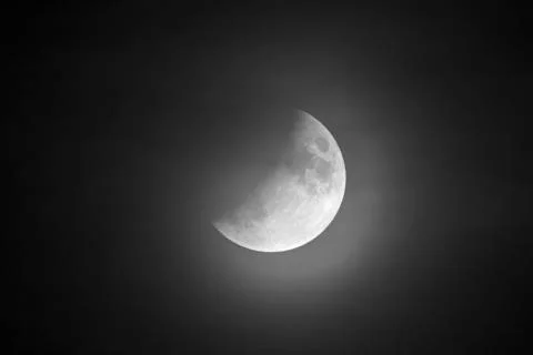 Partial lunar eclipse on 16072019 Location Stuttgart Baden Wuerttemberg Stock Photos