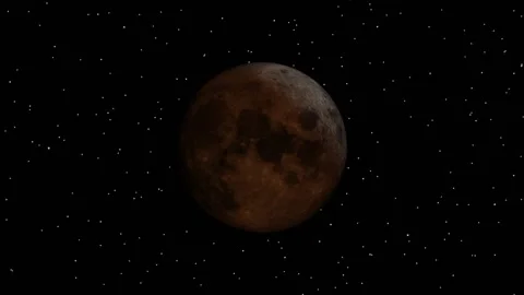 Partial Lunar Eclipse 28 August 2026 Blood Moon Deep Umbral Timelapse 4K Stock Footage 343469353