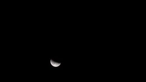 Partial Lunar Eclipse and the last lunar eclipse of 2019. Stock Footage 112456455