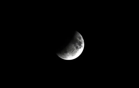 A partial lunar eclipse in Belgrade, Serbia - 16 Jul 2019 Stock Photos