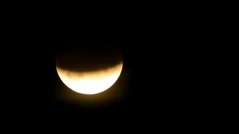 Partial lunar eclipse captured from Copenhagen, Denmark at 16-07-2019 Stock Footage 112706381