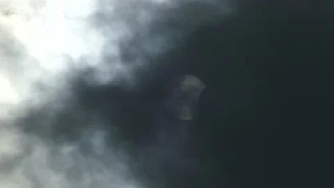 Partial Lunar Eclipse is a Celestial Event Of Moon seen with moving clouds Stock Footage 152256067