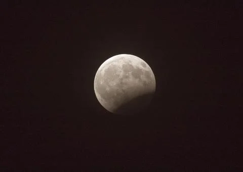 Partial lunar eclipse, Dead Sea, Israel - 07 Aug 2017 Stock Photos