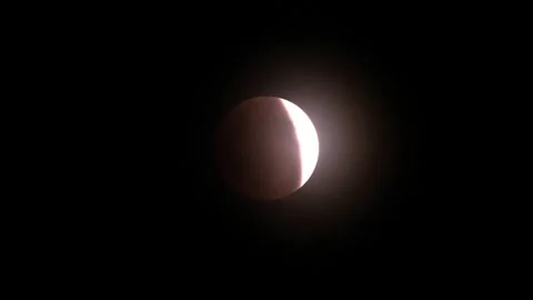 Partial Lunar Eclipse Stock Footage 194584717