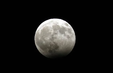 Partial lunar eclipse, Hebron, ... - 07 Aug 2017 Stock Photos