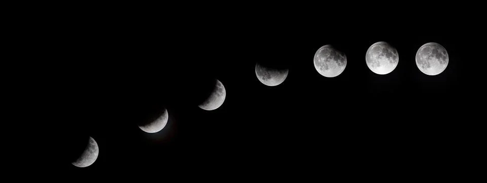Partial Lunar Eclipse in Mallorca, Spain - 16 Jul 2019 Stock Photos