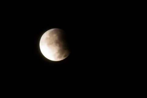 Partial Lunar Eclipse Night Sky. Stock Photos