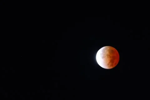 Partial Lunar Eclipse of November 19, 2021 Stock Photos