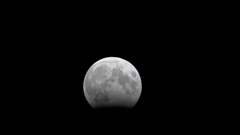 Partial lunar eclipse october 2023, peak eclipse time lapse Stock Footage 255131488