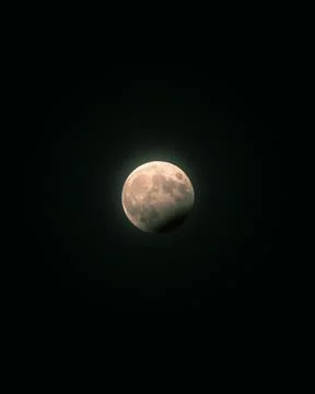 Partial lunar eclipse of october 2023 Stock Photos
