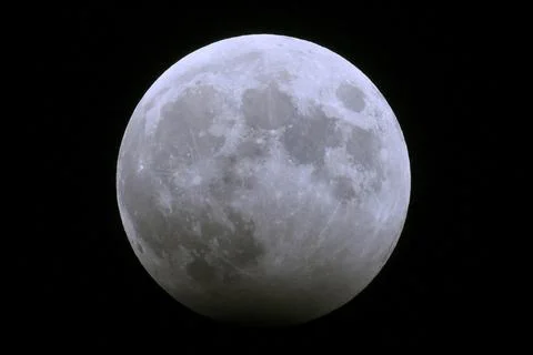 Partial lunar eclipse over Debrecen, Hungary - 28 Oct 2023 Stock Photos